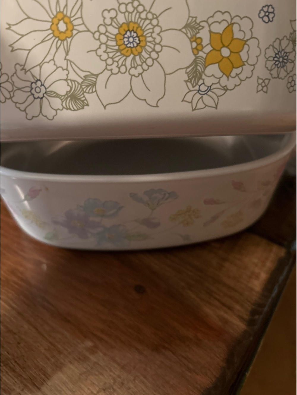 Corningware Floral Patterned Ceramic Baking Dish Set with Handles
